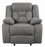 Higgins Gray Upholstered Tufted Reclining Living Room Set by Coaster at Eve Furniture