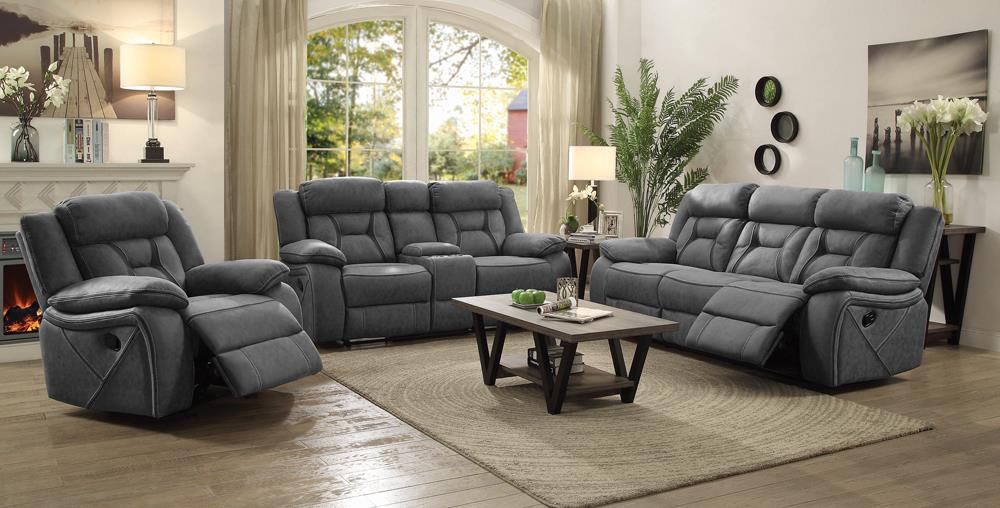 Higgins Overstuffed Upholstered Glider Recliner Gray