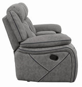 Higgins Pillow Top Arm Motion Loveseat with Console Gray