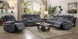 Higgins Pillow Top Arm Motion Loveseat with Console Gray