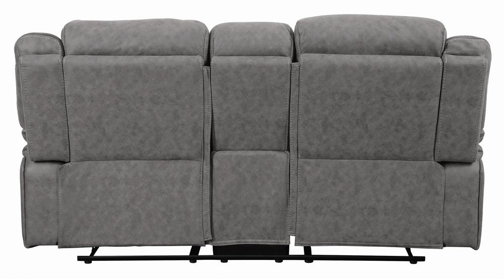 Higgins Pillow Top Arm Motion Loveseat with Console Gray