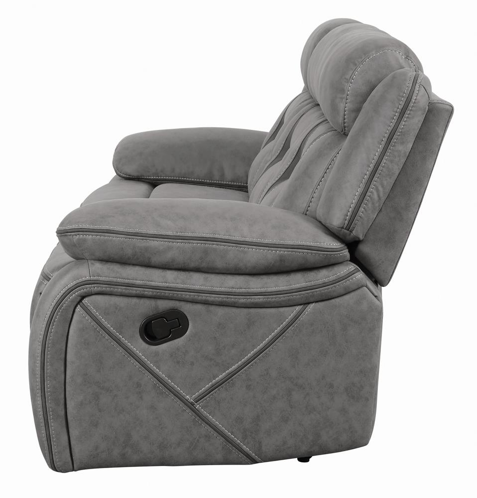 Higgins Pillow Top Arm Upholstered Motion Sofa Gray