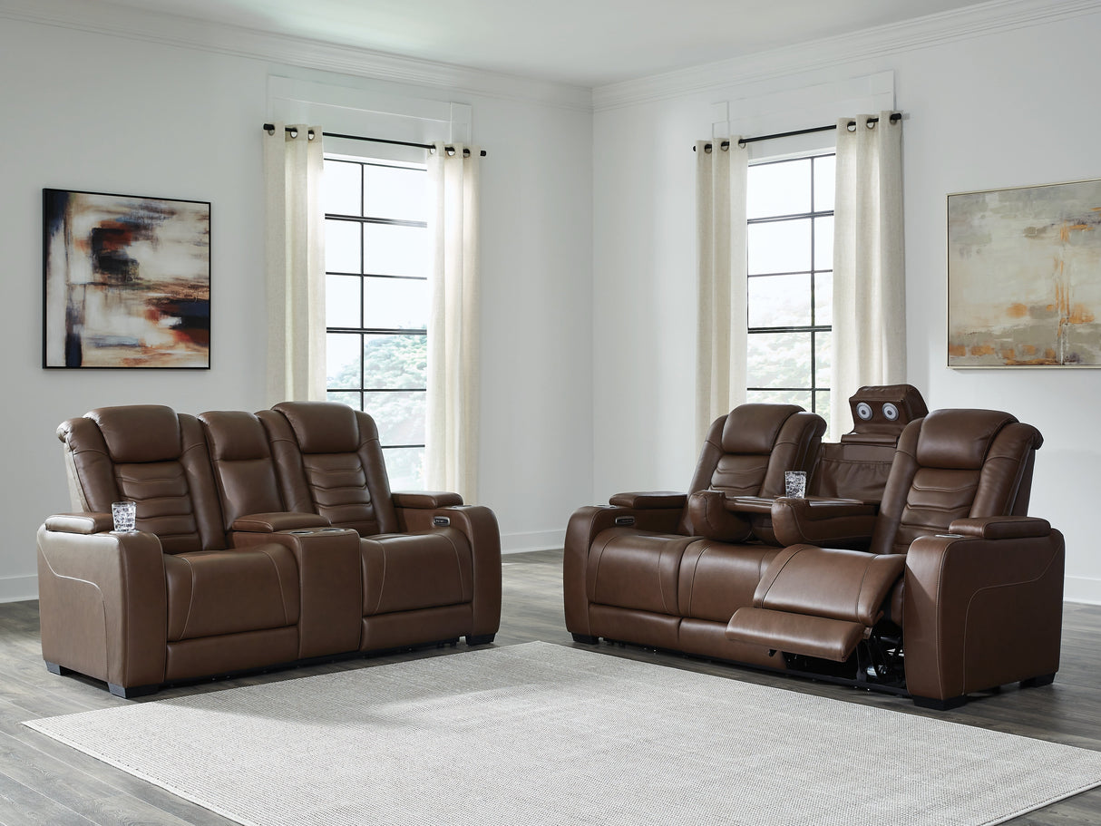 High Impact Tobacco Power Reclining Living Room Set