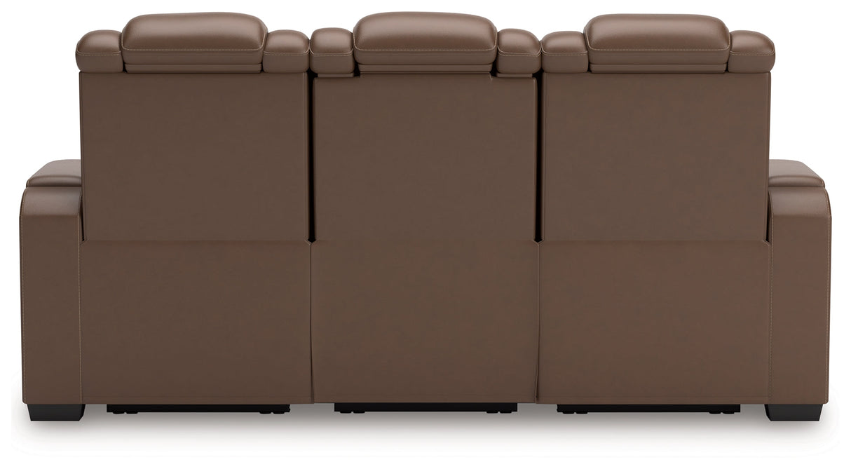 High Impact Tobacco Power Reclining Sofa