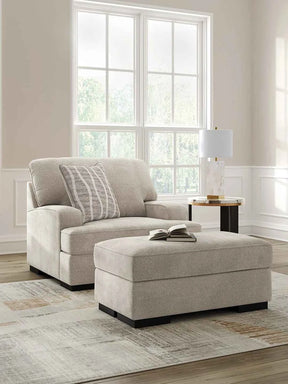 High Profile Taupe Chair and Ottoman by Ashley at Eve Furniture