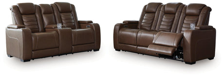 [Hot Buy] High Impact Tobacco Power Reclining Sofa & Loveseat by Ashley at Eve Furniture