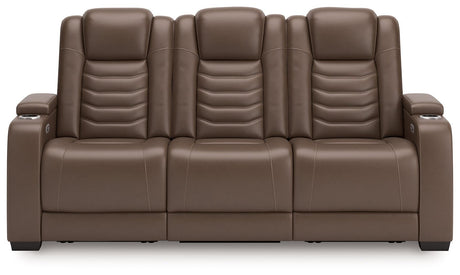 [Hot Buy] High Impact Tobacco Power Reclining Sofa with ADJ Headrest by Ashley at Eve Furniture