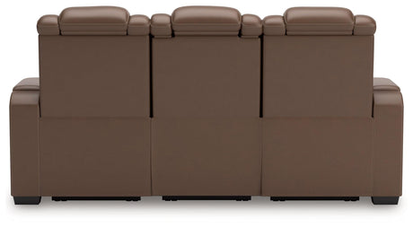 [Hot Buy] High Impact Tobacco Power Reclining Sofa with ADJ Headrest by Ashley at Eve Furniture