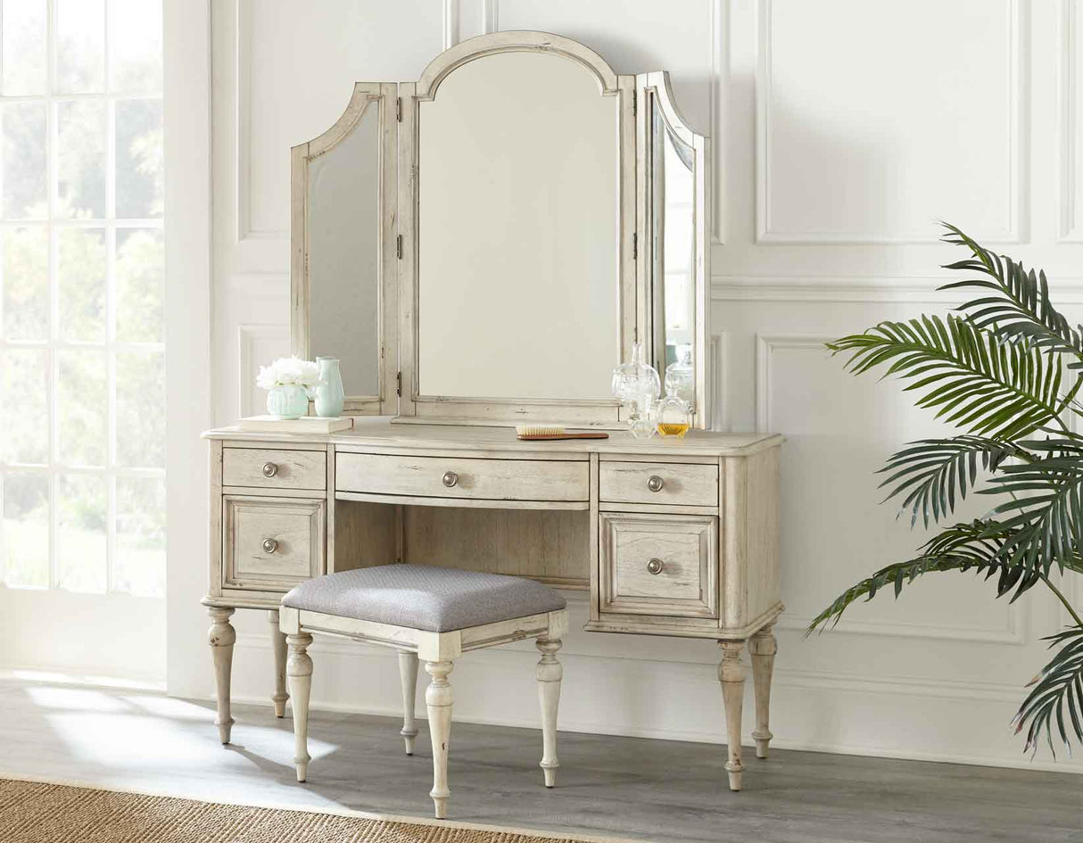 Highland Park Vanity Desk, Cathedral White