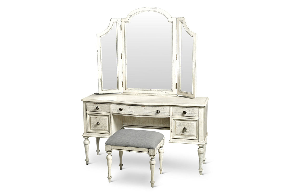 Highland Park Vanity Desk, Cathedral White