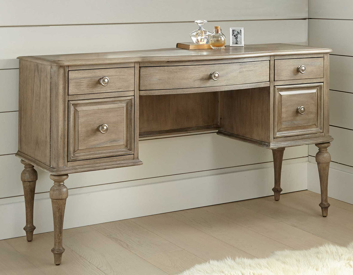 Highland Park Vanity Desk, Waxed Driftwood