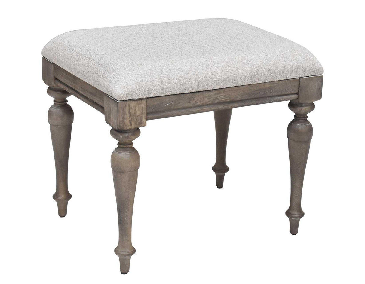Highland Park Waxed Driftwood Vanity Bench by Steve Silver at Eve Furniture