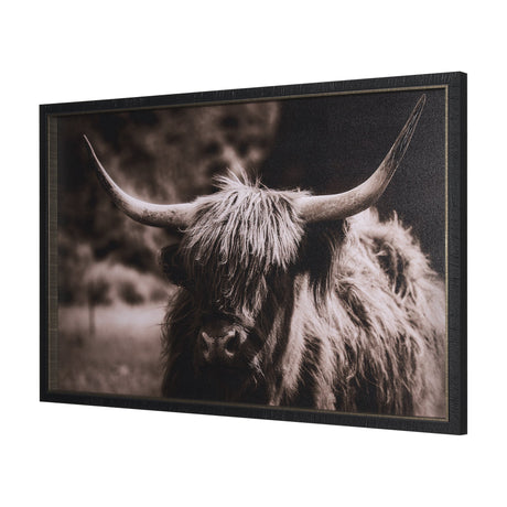 Highland Stare by Chad Mackay a Hand Embellished Textured Framed Photo Art Print by Mercana at Eve Furniture