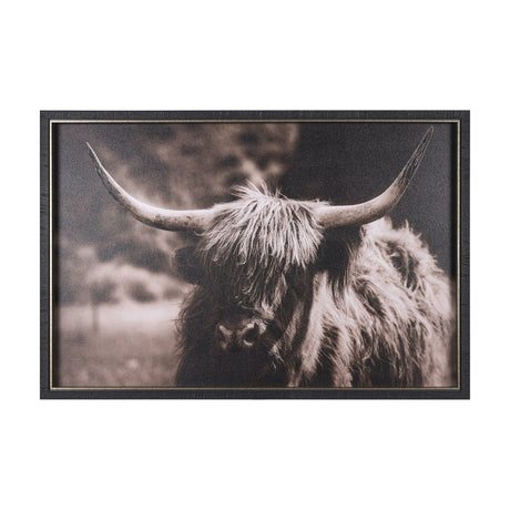Highland Stare by Chad Mackay a Hand Embellished Textured Framed Photo Art Print by Mercana at Eve Furniture