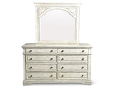 Highland Park Cathedral White Dresser and Mirror by Steve Silver at Eve Furniture