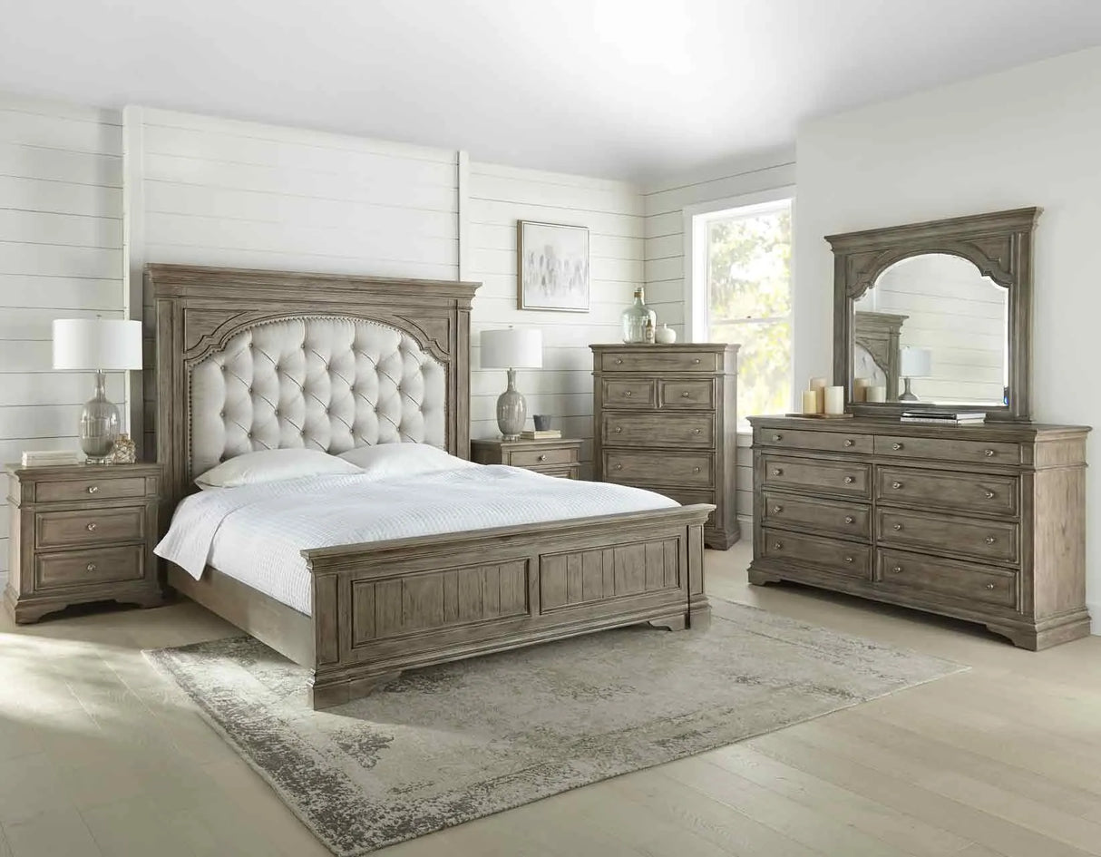 Highland Park Queen Bed, Waxed Driftwood by Steve Silver at Eve Furniture