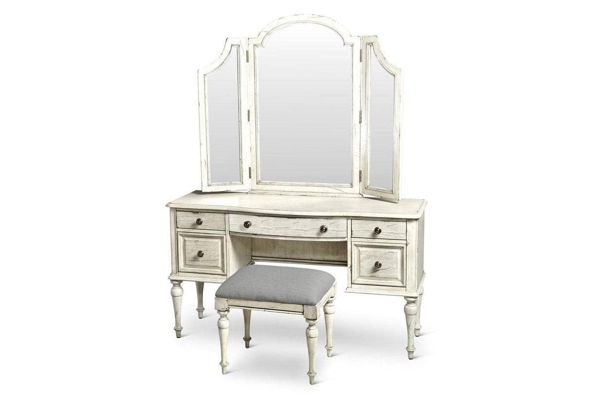 Highland Park Cathedral White Vanity Desk [Desk Only] by Steve Silver at Eve Furniture