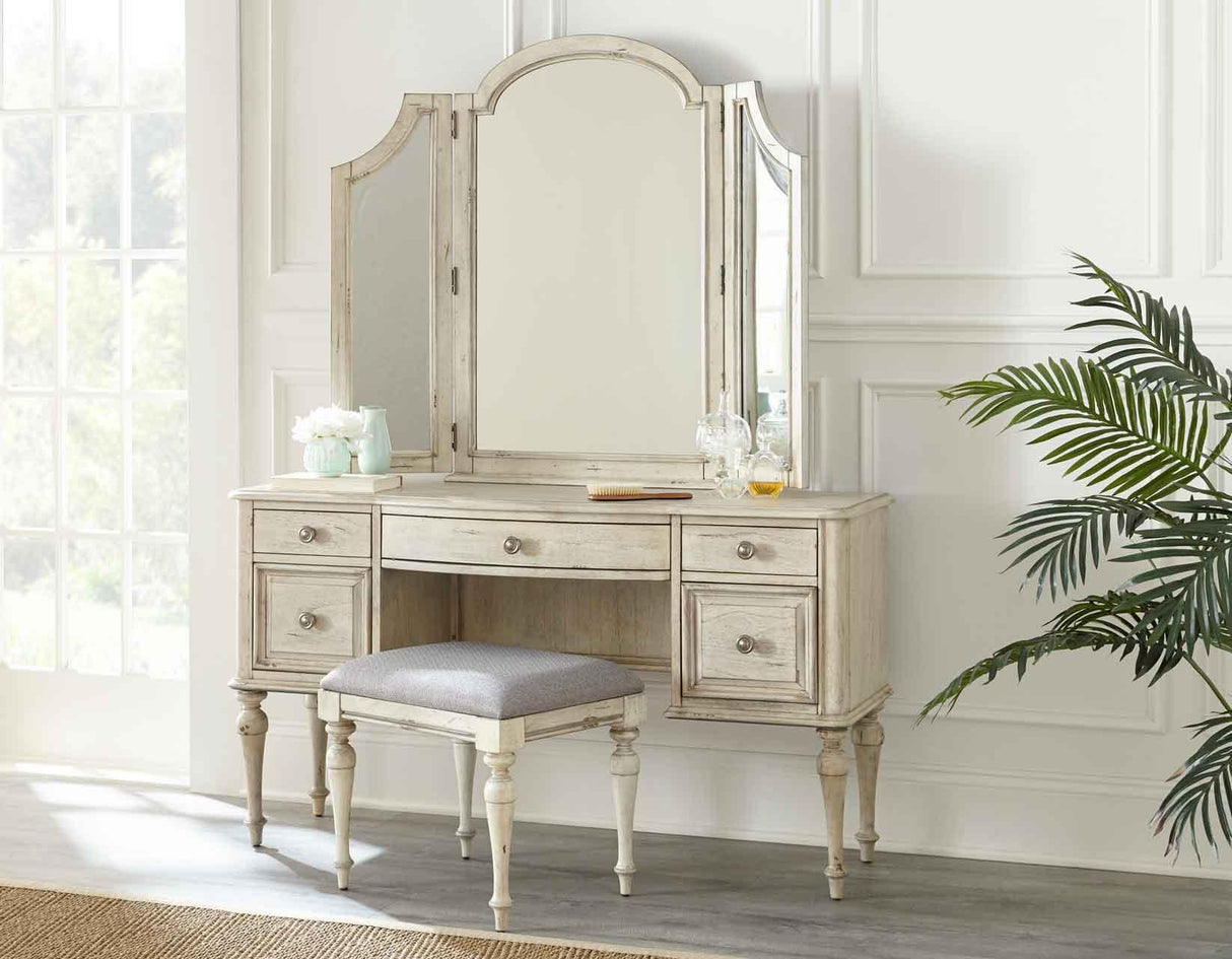 Highland Park Cathedral White Vanity Desk [Desk Only] by Steve Silver at Eve Furniture