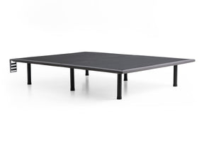 Highrise Charcoal Queen Thin Deck Upholstered Platform Bed Frame by Malouf at Eve Furniture