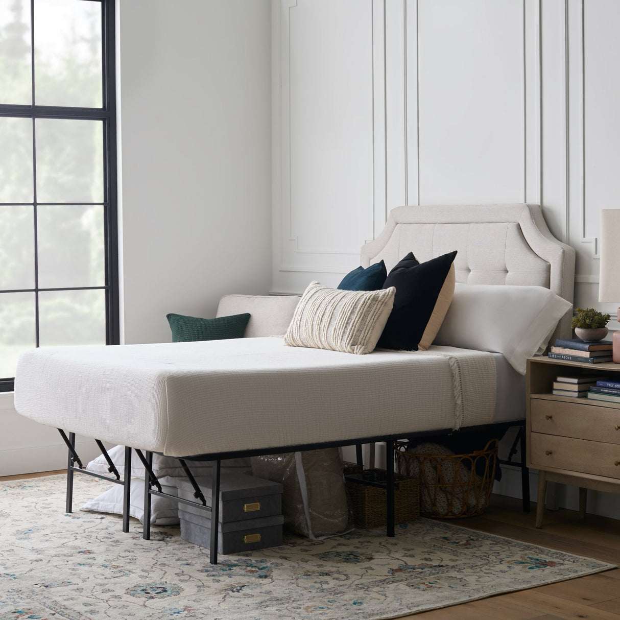 Highrise LT 18" Black King Bed Frame by Malouf at Eve Furniture
