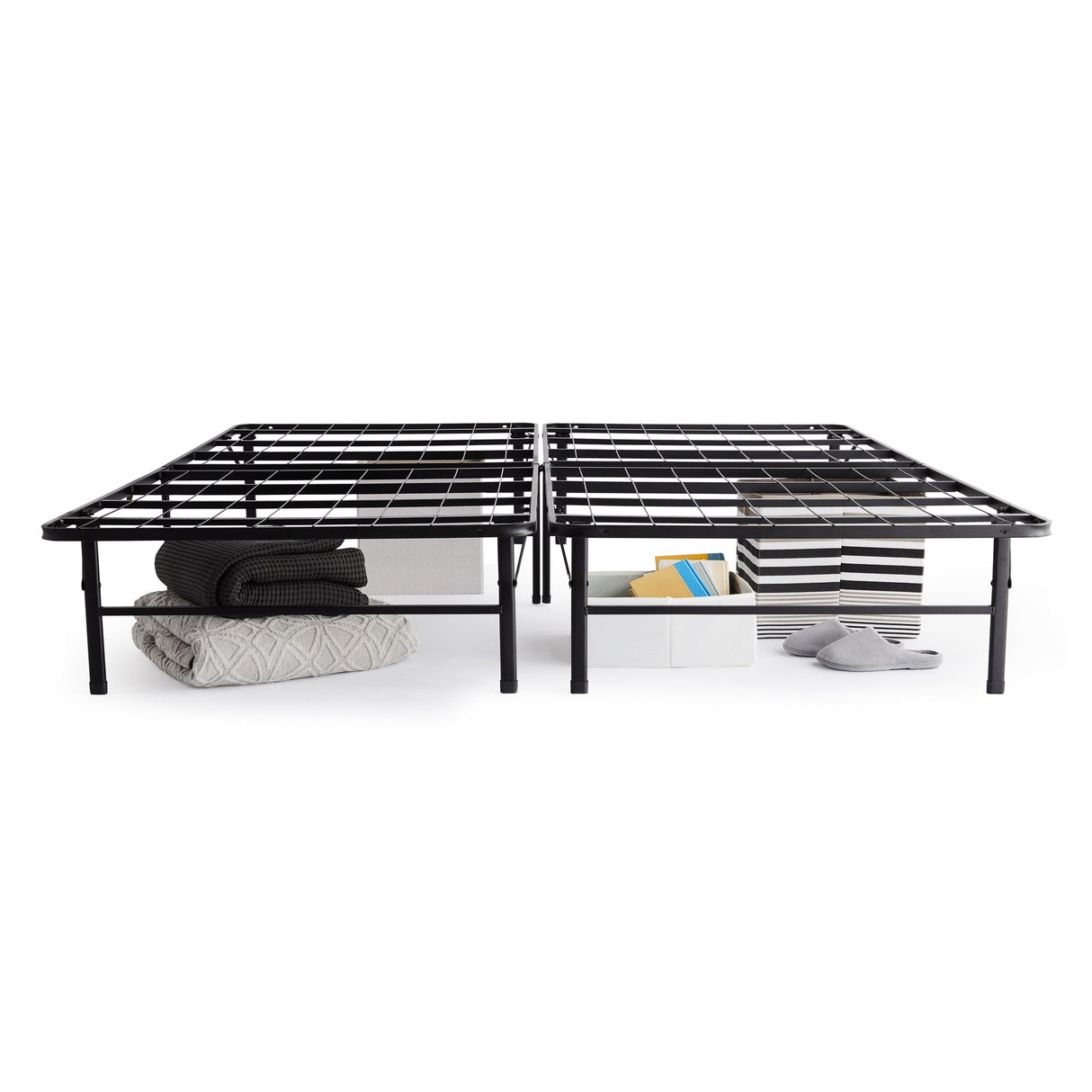 Highrise LT Black Queen Bed Frame by Malouf at Eve Furniture