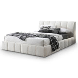 Hilar White Boucle Platform Bed King Size by Ashcroft Furniture at Eve Furniture