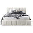 Hilar White Boucle Platform Bed King Size by Ashcroft Furniture at Eve Furniture