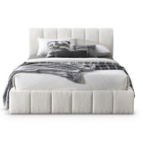 Hilar White Boucle Platform Bed Queen Size by Ashcroft Furniture at Eve Furniture
