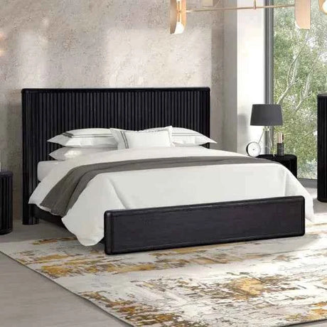 Hildesheim Black Panel 5-Piece Queen Bedroom Set by Furniture of America at Eve Furniture