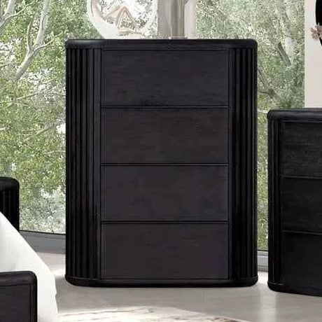 Hildesheim Black Panel 5-Piece Queen Bedroom Set (N2) by Furniture of America at Eve Furniture