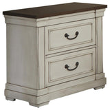 Hillcrest 2-Drawer Nightstand Dark Rum/White