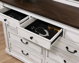 Hillcrest Dark Rum/White 9-Drawer Dresser