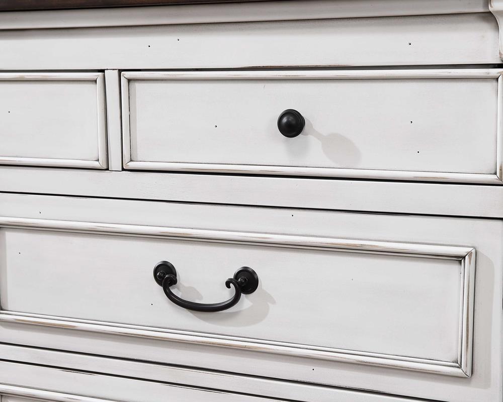 Hillcrest Dark Rum/White 9-Drawer Dresser