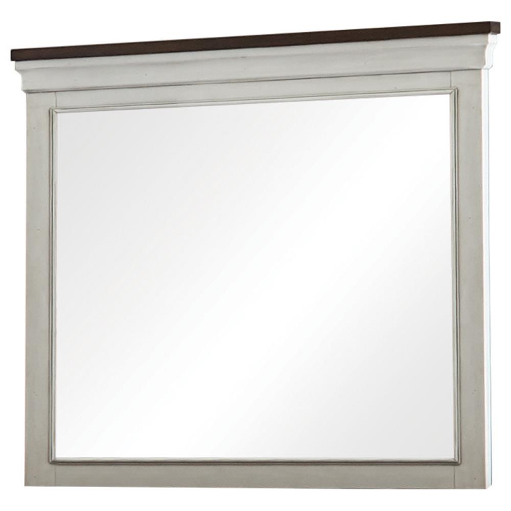 Hillcrest Dark Rum/White Rectangular Dresser Mirror