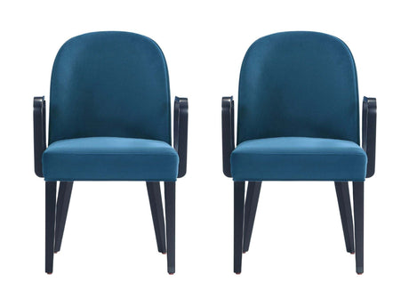 Hillman Dining Arm Chair (set of 2) in Blue by Manhattan Comfort at Eve Furniture