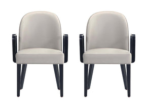 Hillman Dining Arm Chair (set of 2) in Light Grey by Manhattan Comfort at Eve Furniture