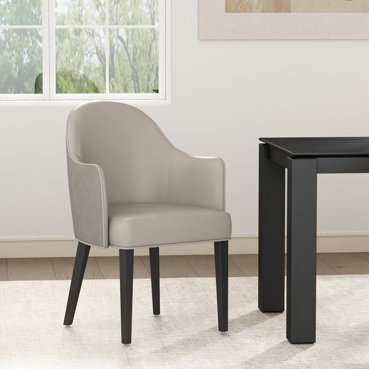 Hillman Dining Armchair 2.0 in Light Grey by Manhattan Comfort at Eve Furniture