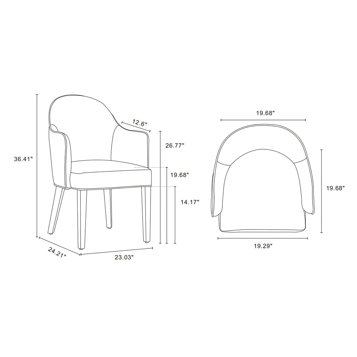 Hillman Dining Armchair 2.0 in Light Grey by Manhattan Comfort at Eve Furniture