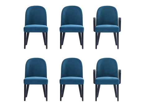Hillman Dining Side and Arm Chairs in Light Blue (set of 6) by Manhattan Comfort at Eve Furniture