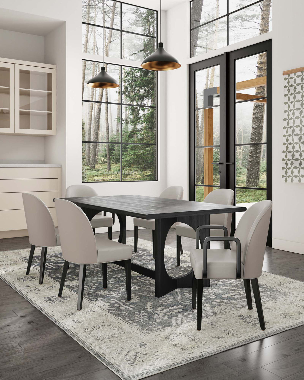 Hillman Dining Side and Arm Chairs in Light Grey (set of 6) by Manhattan Comfort at Eve Furniture
