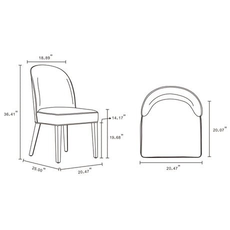 Hillman Dining Side and Arm Chairs in Light Grey - Set of 8 by Manhattan Comfort at Eve Furniture
