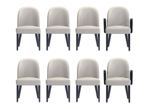 Hillman Dining Side and Arm Chairs in Light Grey - Set of 8 by Manhattan Comfort at Eve Furniture