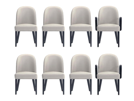 Hillman Dining Side and Arm Chairs in Light Grey - Set of 8 by Manhattan Comfort at Eve Furniture