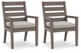 Hillside Barn Gray/Brown Outdoor Dining Arm Chair