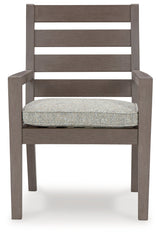 Hillside Barn Gray/Brown Outdoor Dining Arm Chair