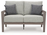 Hillside Barn Gray/Brown Outdoor Loveseat with Cushion