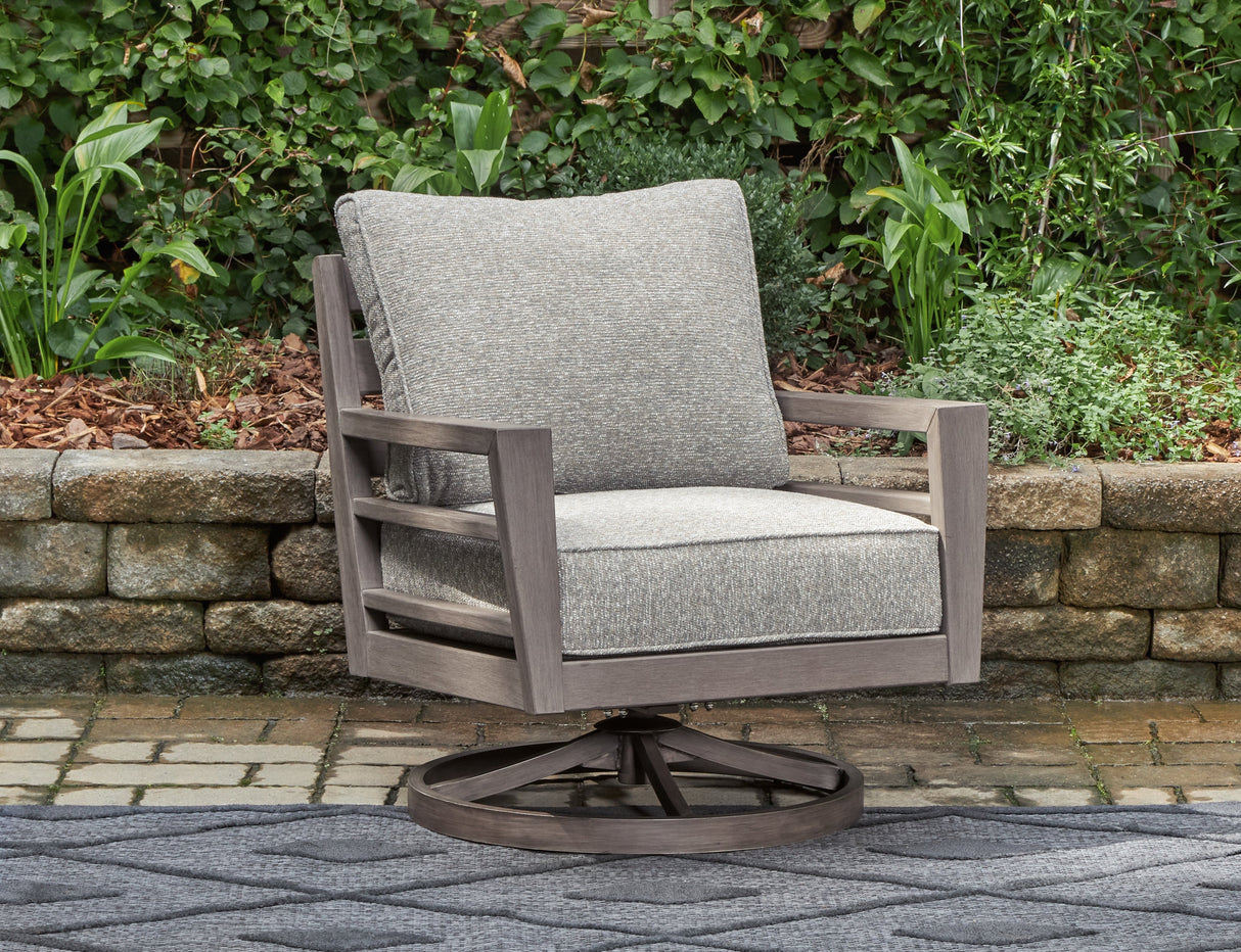 Hillside Barn Gray/Brown Outdoor Swivel Lounge with Cushion