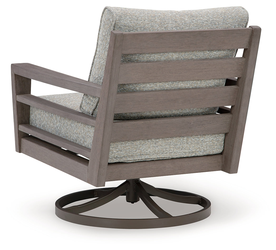 Hillside Barn Gray/Brown Outdoor Swivel Lounge with Cushion