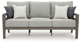 Hillside Barn Gray/Brown Outdoor Sofa with Cushion by Ashley at Eve Furniture