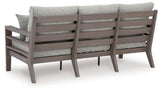 Hillside Barn Gray/Brown Outdoor Sofa with Cushion by Ashley at Eve Furniture